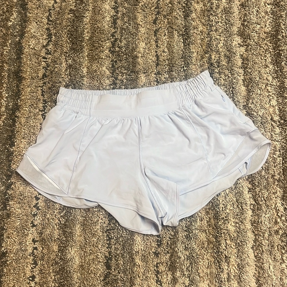 Lululemon Light Blue Low Rise Hotty Hot Shorts
